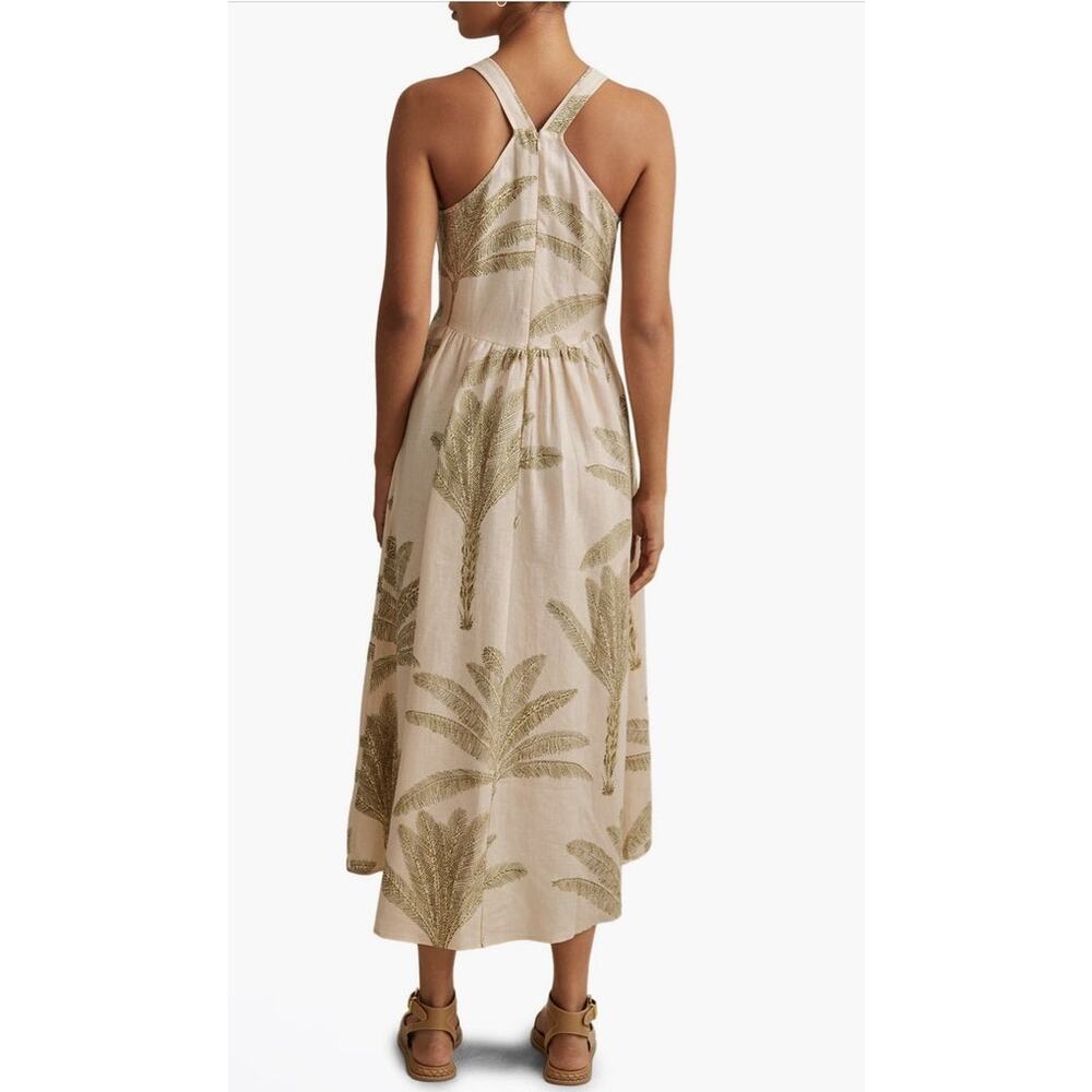 Reiss Anna Foliage Print Linen Midi Dress - Picture 3 of 14
